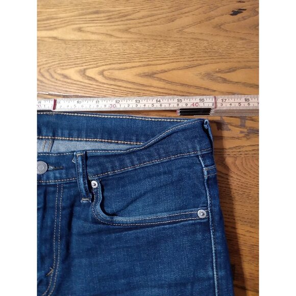 LEVI STRAUSS 511 Jeans Shorts Womens 34 X 30 BLUE Dark Preowned Frey Raw Hem ? - Picture 5 of 9